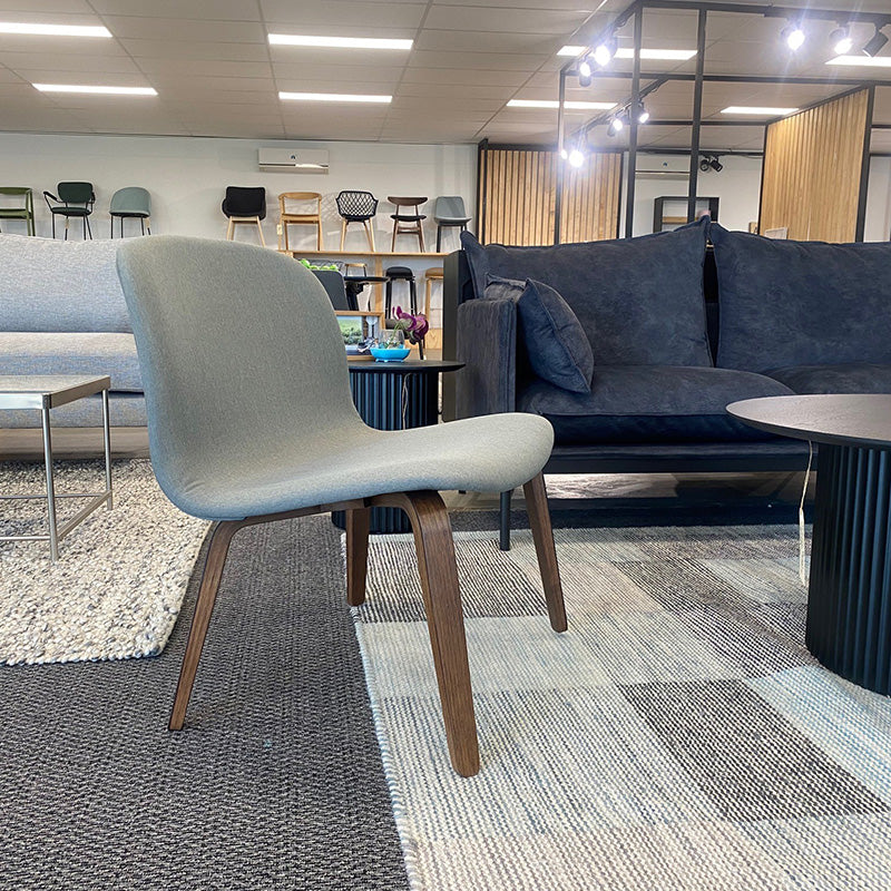 LOTTIE Modern Lounge Chair with Walnut Frame & Grey Upholstery - Perfect for Living Room, Bedroom, or Office Relaxation