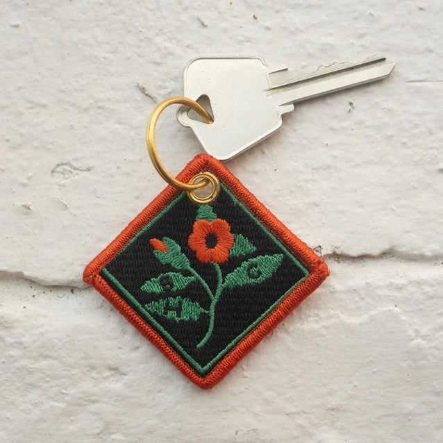 SHC Bloom Embroidered Keychain - Floral Design Handmade Key Ring for Women, Gifts, Bags & Backpacks - Perfect for Everyday Use, Travel & Gift Giving