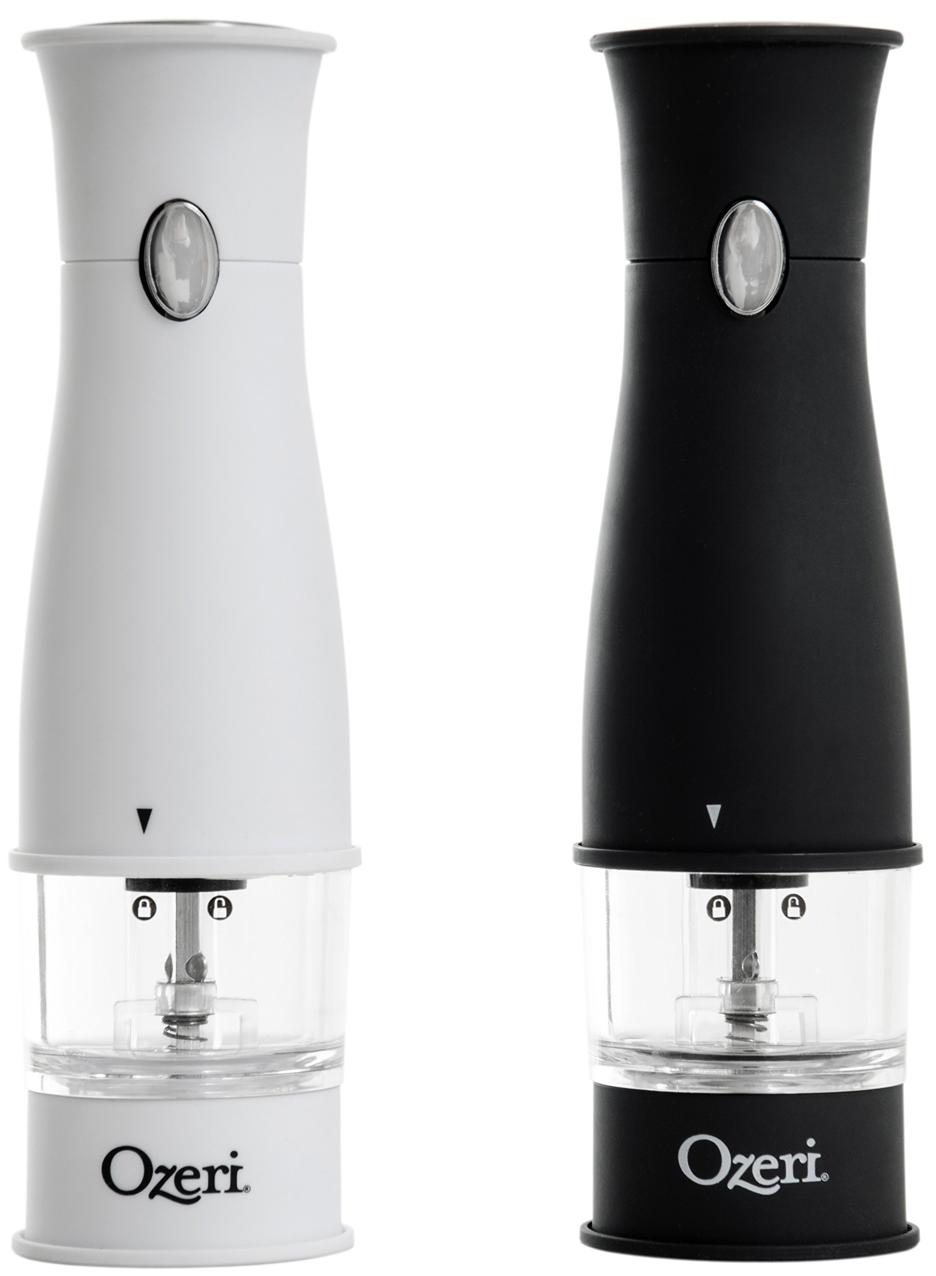 Ozeri Artesio Electric Salt and Pepper Grinder Set - BPA-Free, Rechargeable Battery, Adjustable Coarseness - Perfect for Kitchen, Dining Table & Outdoor BBQ