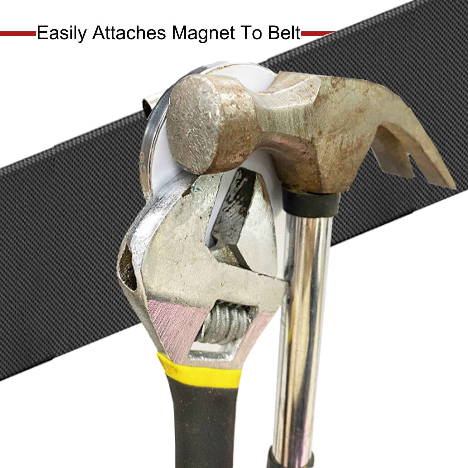 AOMAG 100 lbs Super Strong Neodymium Magnets Belt Clip - 2 Inch Diameter Magnetic Waist Tool Holder for Construction, DIY & Outdoor Work