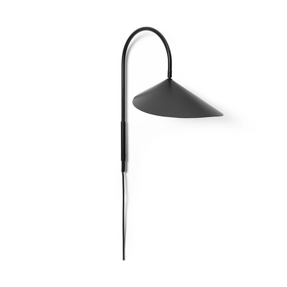FERM LIVING Arum Swivel Wall Lamp - Black Modern Adjustable Wall Light for Bedroom, Living Room & Office Decor
