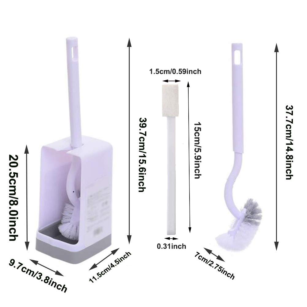 Marbarsse Toilet Bowl Brush and Holder Set - Curved Design for Deep Cleaning Under Rim, Compact Bathroom Cleaning Tool, Easy to Use and Store (1 Pack) - Ideal for Home, Apartment, and RV Bathrooms