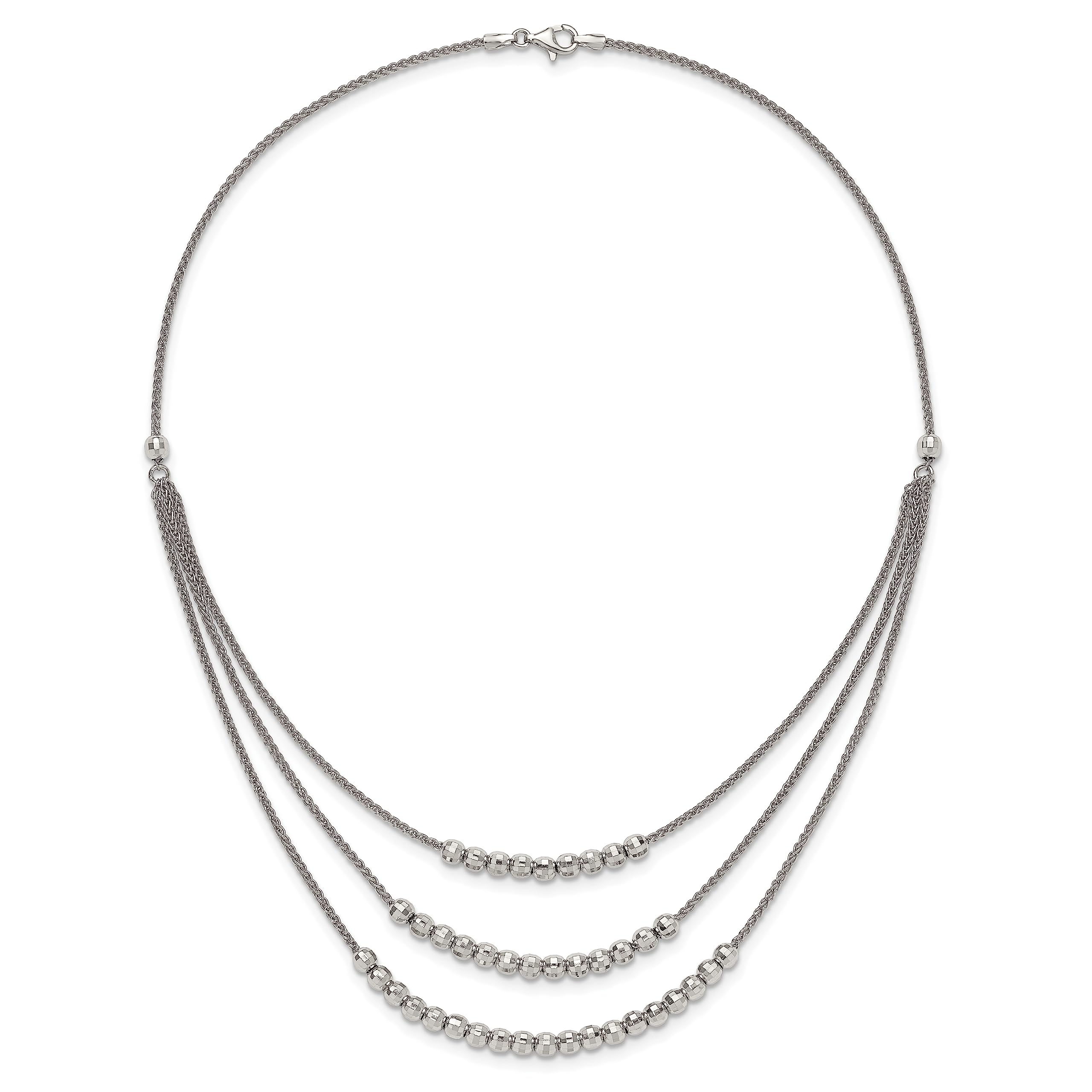 IceCarats 925 Sterling Silver Beaded Multi-Layer Chain Necklace for Women | Dainty Layered Jewelry Gift for Her | Perfect for Everyday Wear, Date Nights & Special Occasions