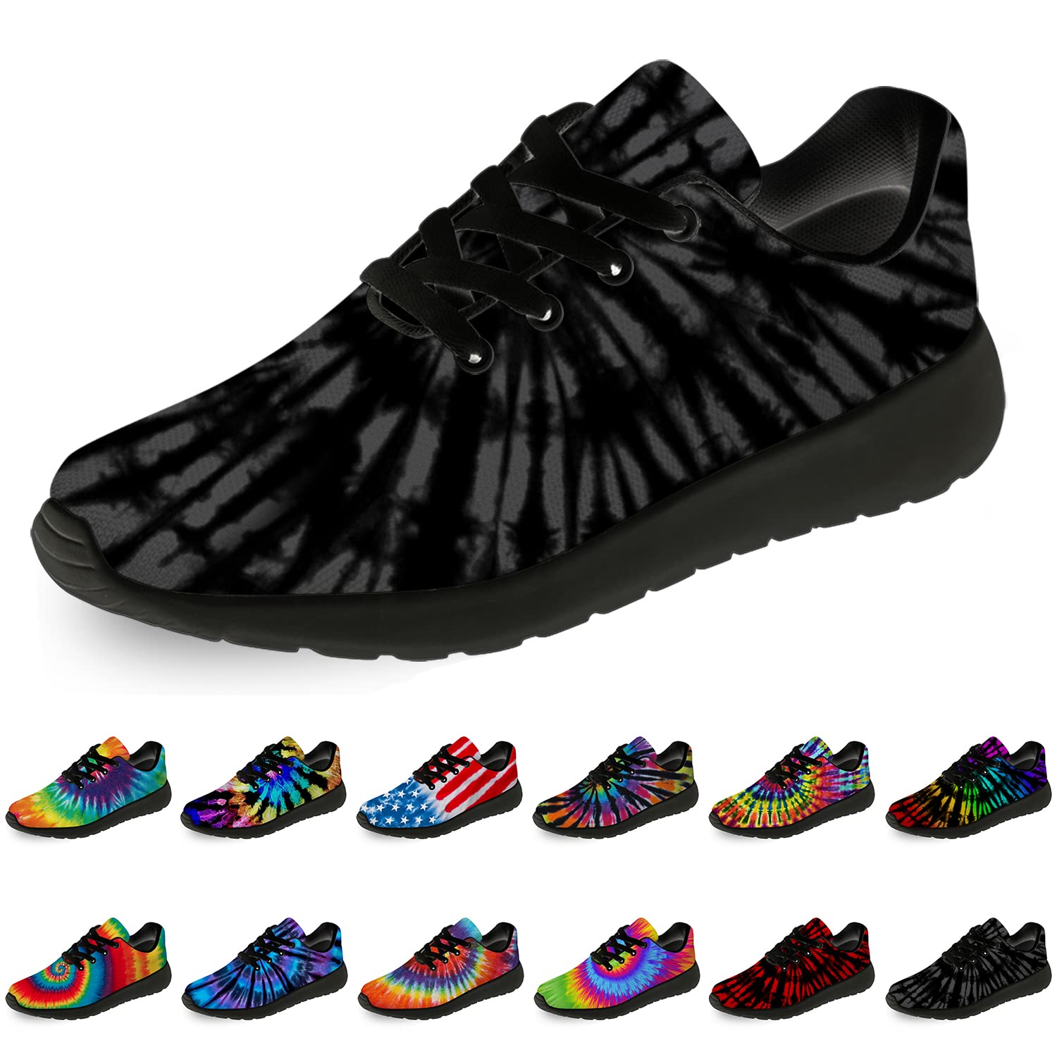 Horethy Tie Dye Running Shoes for Women & Men - Comfortable Walking Tennis Sneakers for Jogging, Sports & Casual Wear - Perfect Gift for Athletes & Fashion Lovers