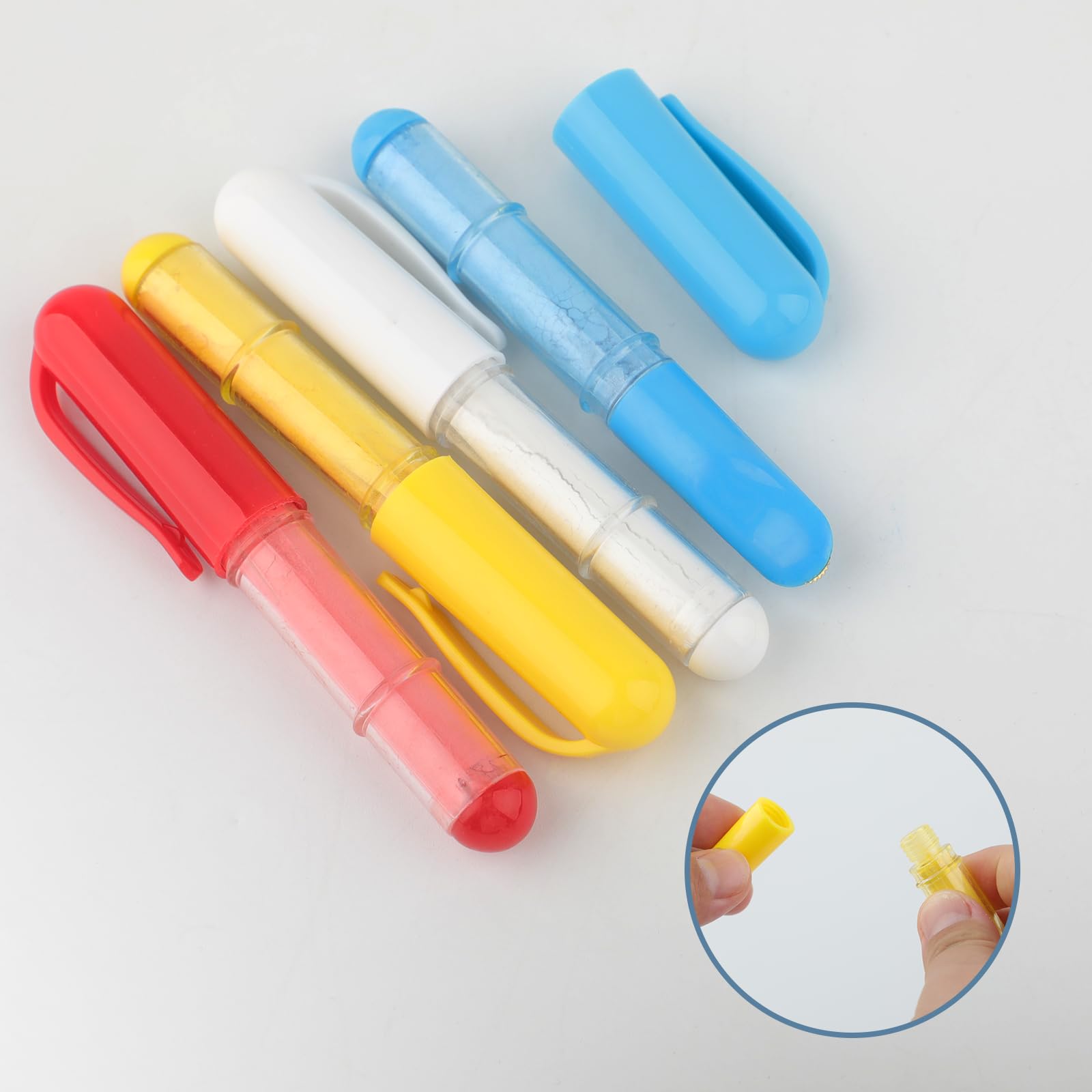4 PCS Fabric Chalk Markers Set - Washable Tailor's Chalk Pencils for Sewing, Quilting & Crafting | Perfect for Cloth, Leather Marking (Red, Yellow, White, Blue) | Ideal for DIY Projects, Dressmaking & Professional Tailoring