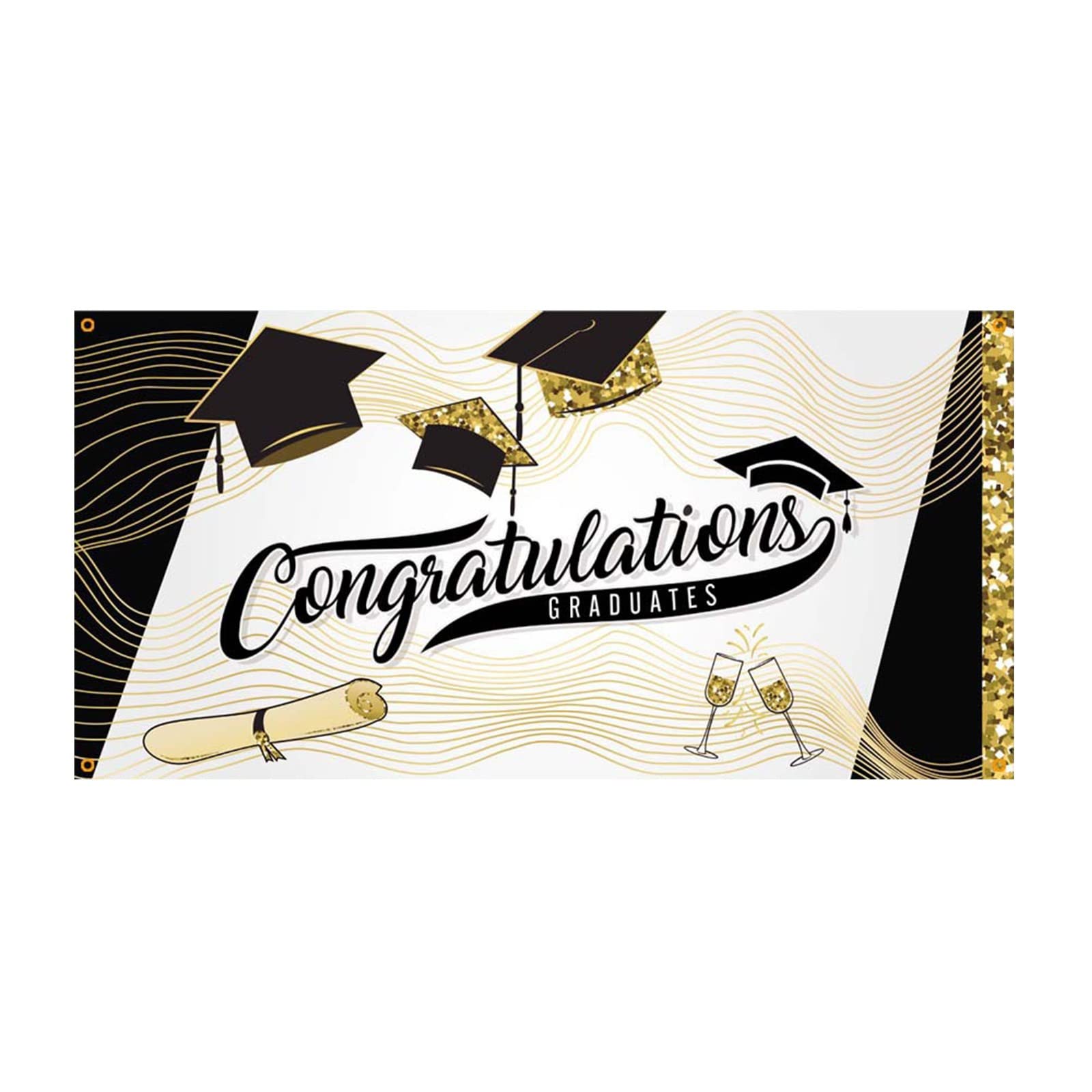 2022 Graduation Photo Backdrop Banner 70x36 Inch - Green Graduation Party Decor, Heavy Duty Fabric for Graduation Ceremony, School Events & Family Photos (One Size)