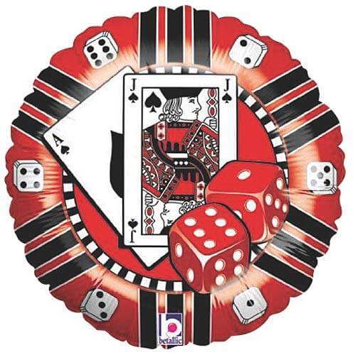 Casino Poker Chips Mylar Balloons - 12 Inch Gambling Theme Party Decorations for Casino Night, Bachelor Party, and Themed Events
