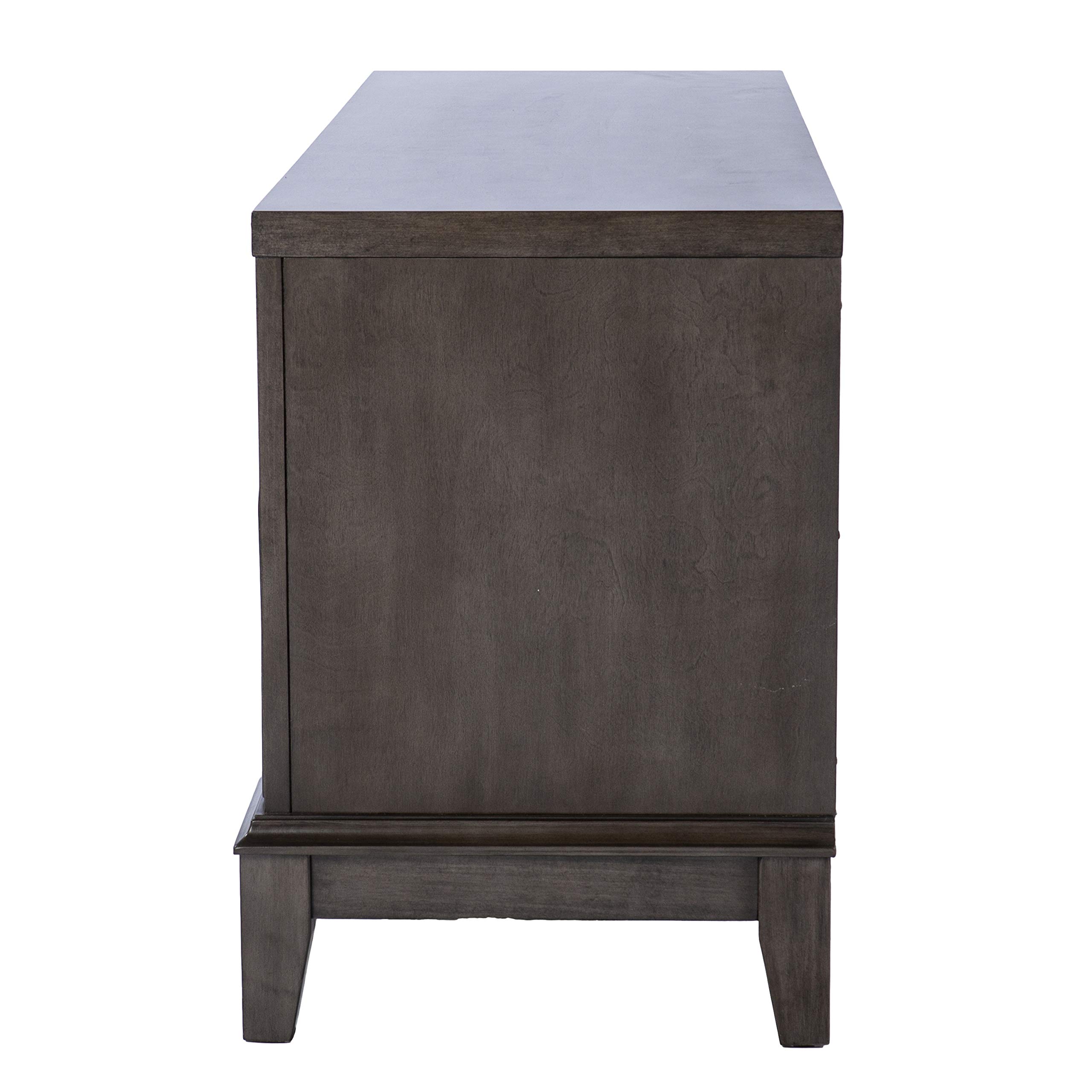 SEI Furniture Wallaston Mirrored Media Cabinet - Light Brown TV Stand with Mirror for Living Room, Bedroom & Home Theater Storage