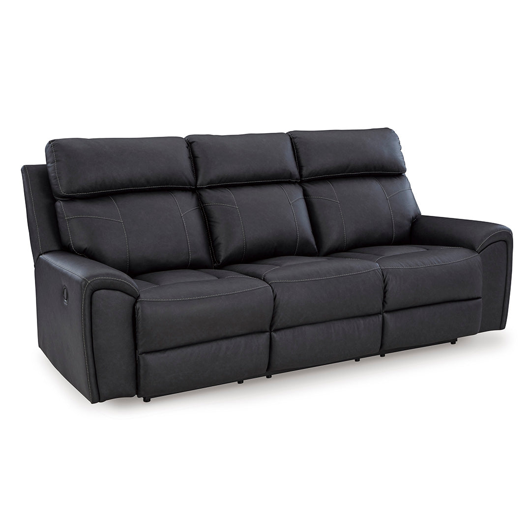 Montacute Reclining Sofa - 3-Seater Leather Recliner Couch with Cup Holders & USB Ports | Perfect for Living Room, Home Theater & Family Relaxation