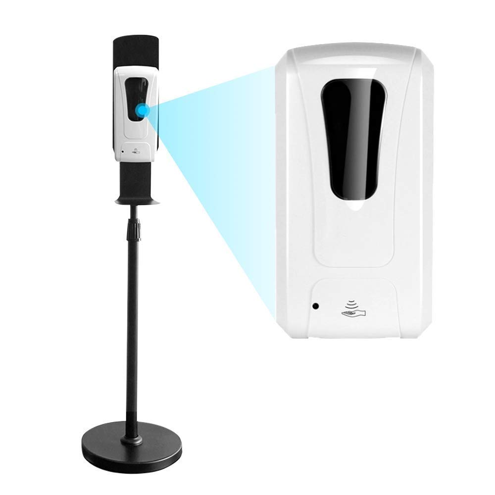 BATOWE Automatic Touchless Hand Sanitizer Dispenser with Adjustable Floor Stand (35.4-56 Inches) - 1000ML No-Touch Soap Dispenser Station for Home, Office, Hospital & Public Spaces - Hygienic Hands-Free Solution for Restrooms, Kitchens & High-Traffic Areas