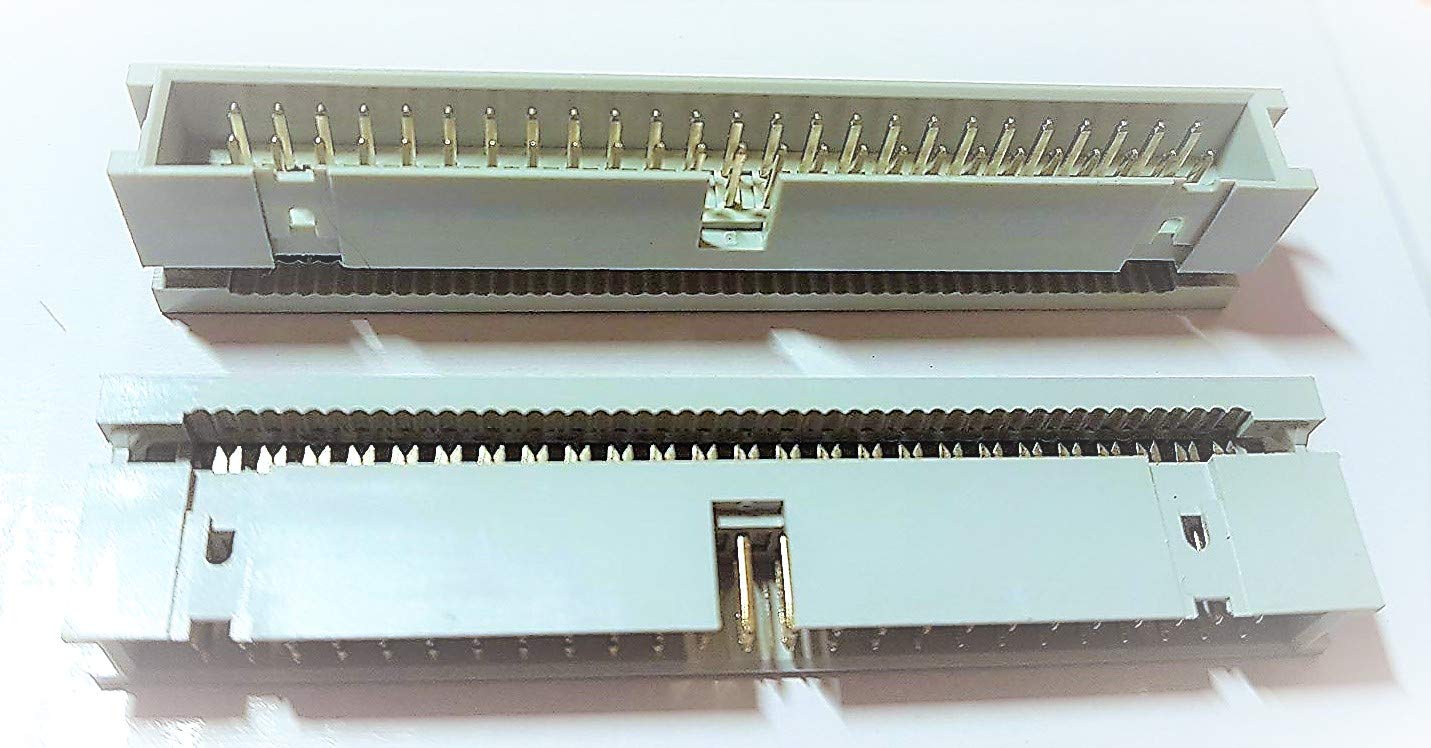 Connectors Pro 10-Pack 2X25 50P Dual Rows 2.54mm Shrouded IDC Male Header, 50 Pins Connector for PCB and Electronics Projects