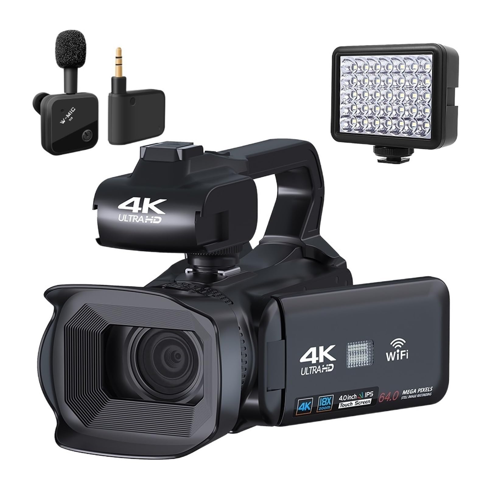 4K Vlog Camera with Rotating Touch Screen - WiFi Webcam for Live Streaming & YouTube