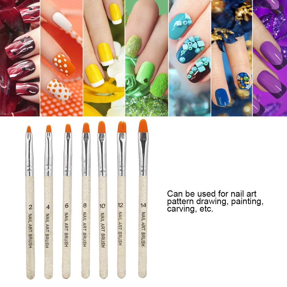 7PCS Transparent Handle Nail Art Brush Set - Professional Manicure Brushes for DIY Nail Painting, Dotting, Gel Pen Drawing & Nail Art Designs | Perfect for Home Salon, Nail Techs & DIY Enthusiasts