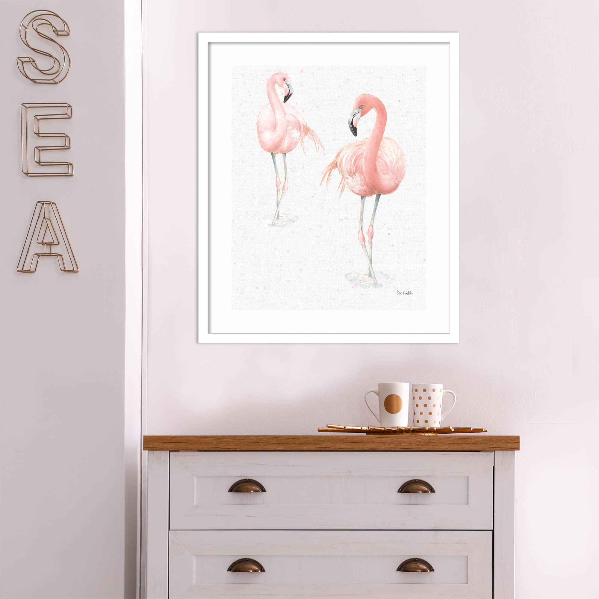 Amanti Art Framed Wall Decor - 25x21 Gracefully Pink XI Light Reversed by Lisa Audit, Modern Animal Print Painting for Contemporary Home & Office Decor - Perfect for Living Room, Bedroom, Bathroom & Office Spaces