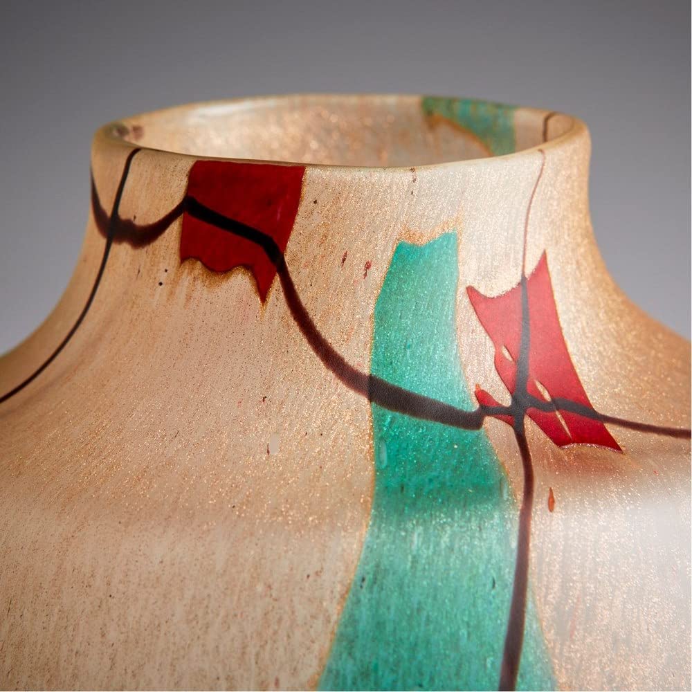 Cyan Design 10861 Cuzco 12 Inch Amber Glass Vase - Elegant Home Decor for Living Room, Dining Table, Wedding Centerpiece & Gift Idea