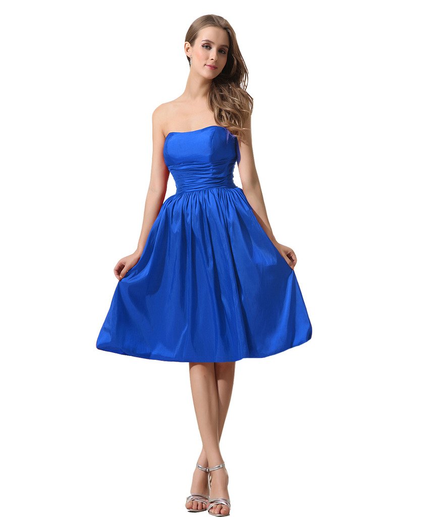 Kivary® Women's Strapless Knee-Length Formal Prom Dress - Elegant Simple Homecoming Gown for Parties, Dances & Special Occasions