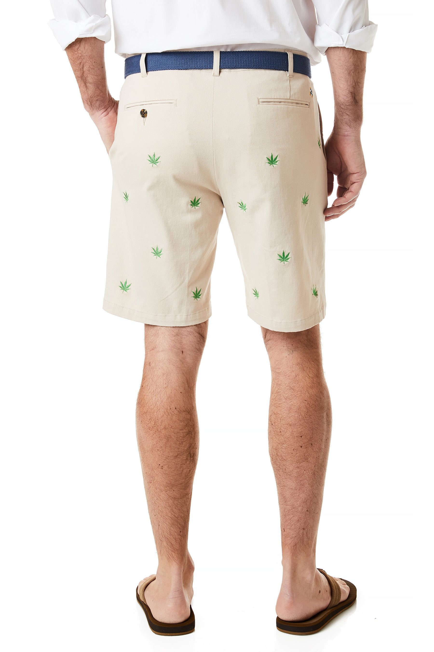 Cisco Short Stretch Twill Stone Pants with Pot Leaf Design - Comfortable Casual Wear for Outdoor Activities and Festivals
