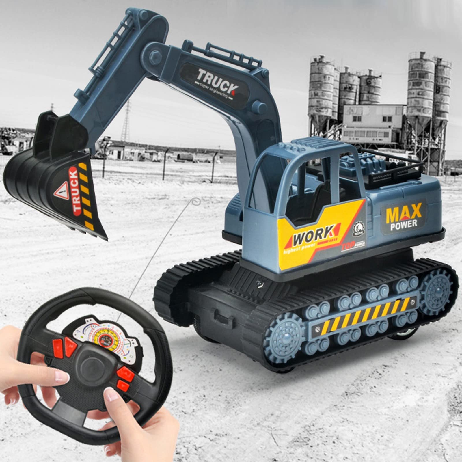 Remote Control Excavator Toy - Electric RC Construction Vehicle with 360° Rotation, Rechargeable Battery for Kids & Adults | Perfect for Construction Play, Birthday Gifts & Outdoor Activities