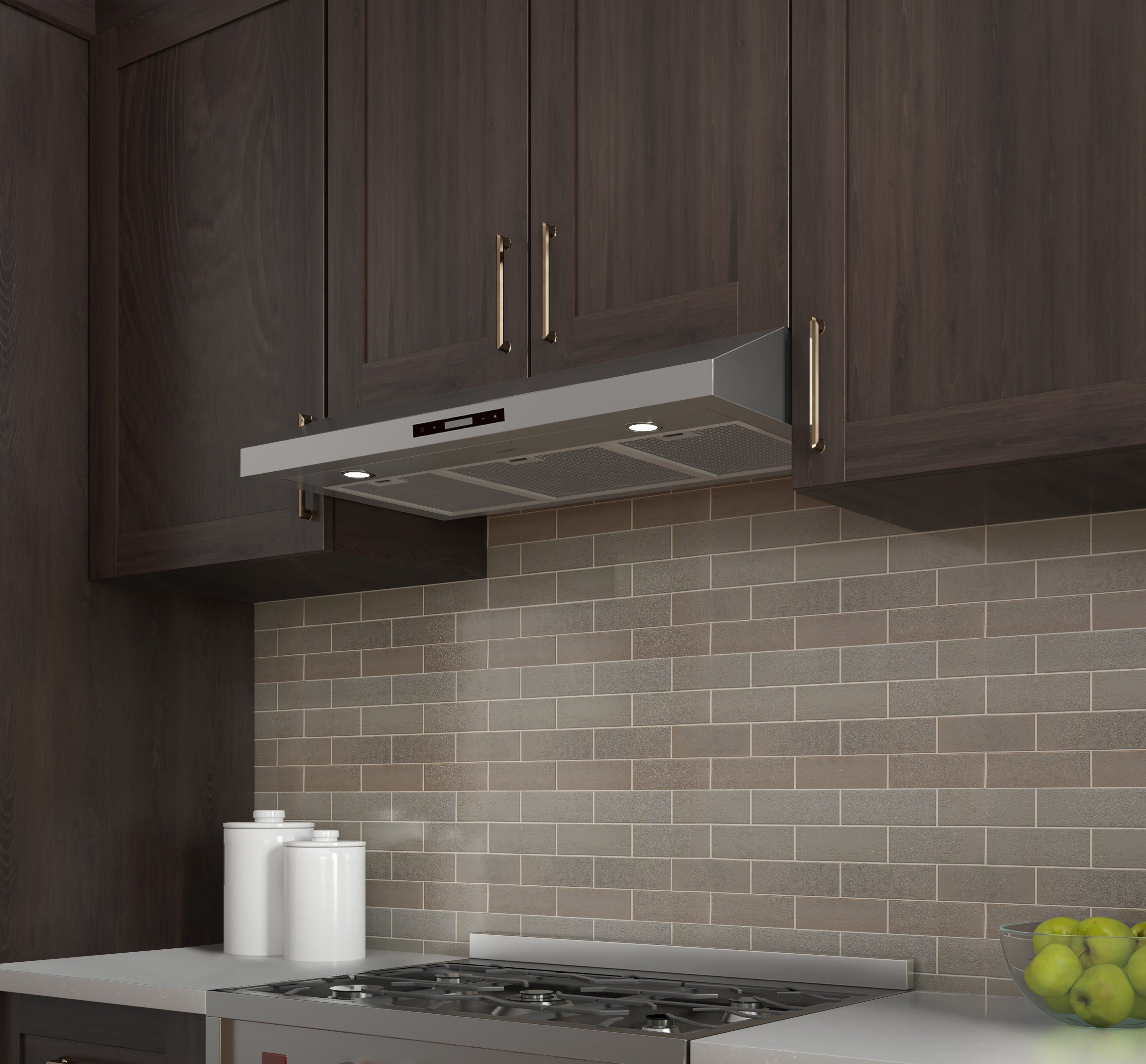 Slim SE2M 36 Inch Under Cabinet Range Hood - Stainless Steel Kitchen Vent Hood with LED Lights - Perfect for Small Kitchens and Apartments