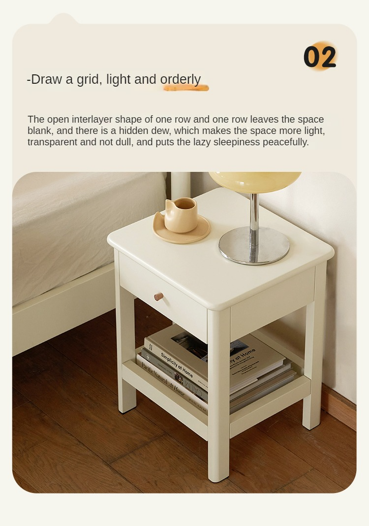 Solid Pine Wood Single Drawer Nightstand - Sturdy Bedside Table for Bedroom, Living Room, or Office - Perfect for Storage & Decor