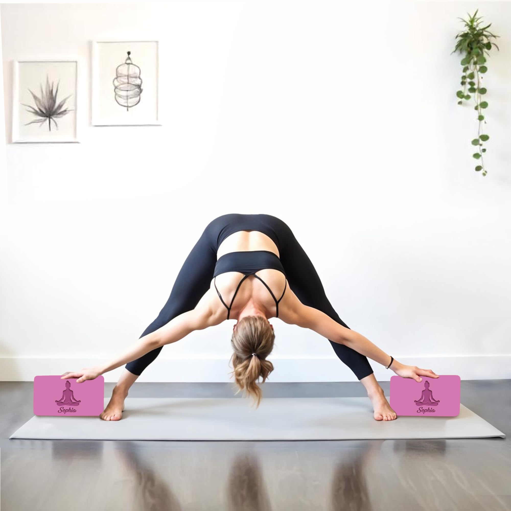 Custom Yoga Blocks 2 Pack - Non-Slip Soft Yoga Blocks for Women with Personalized Design | Ideal for Yoga, Pilates, Meditation & Home Workouts | Perfect Yoga Accessories Gift Set