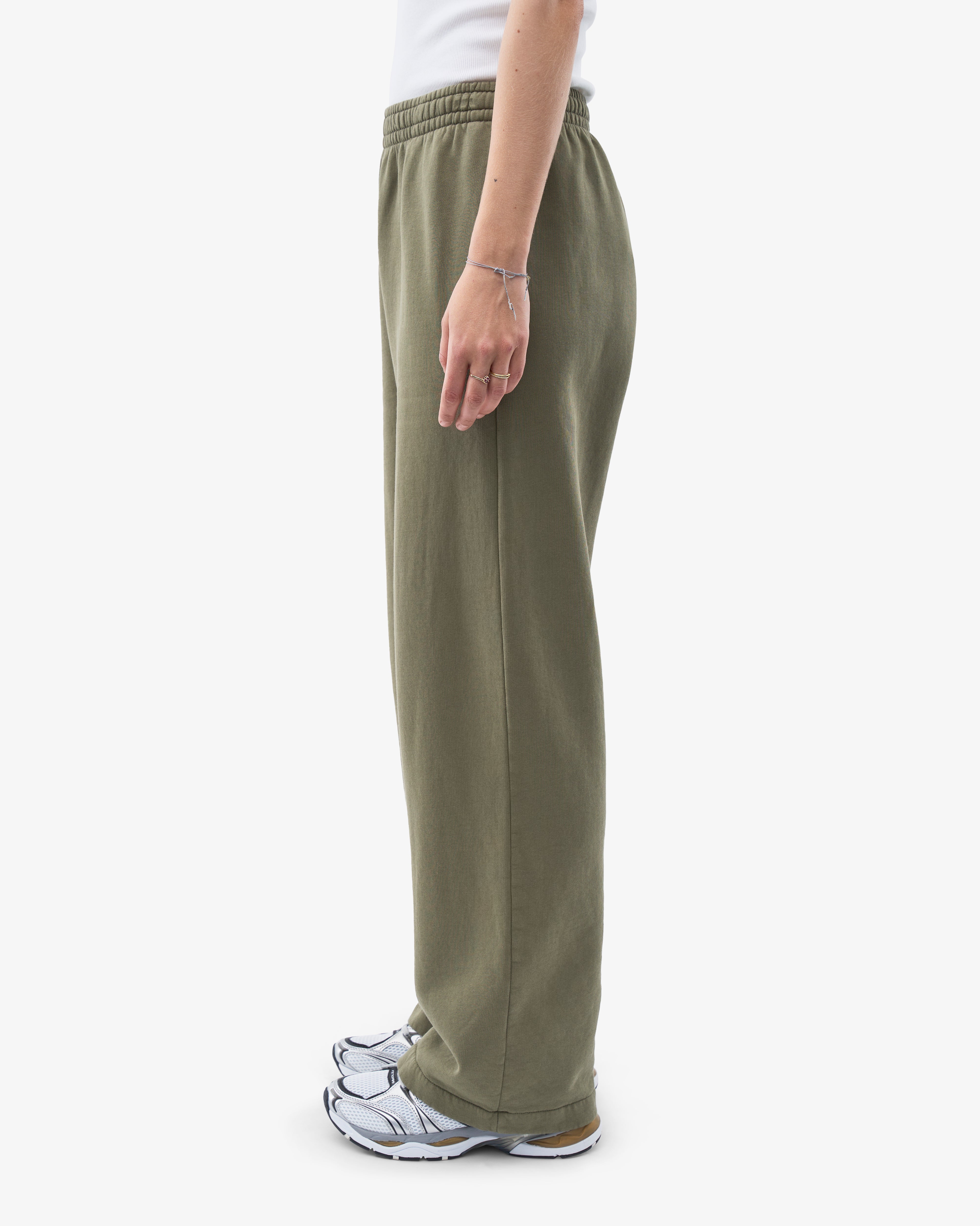 Organic Straight Leg Sweatpants for Women - Soft Comfortable Cotton Joggers in Dusty Olive - Perfect for Yoga, Lounge & Casual Wear