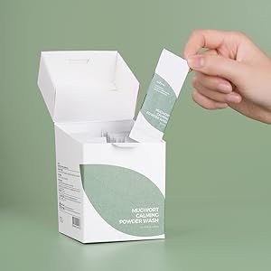 Isntree Mugwort Calming Powder Wash 1g x 25pcs - Gentle Korean Skincare for Sensitive Skin | Perfect for Travel & Daily Cleansing Routine