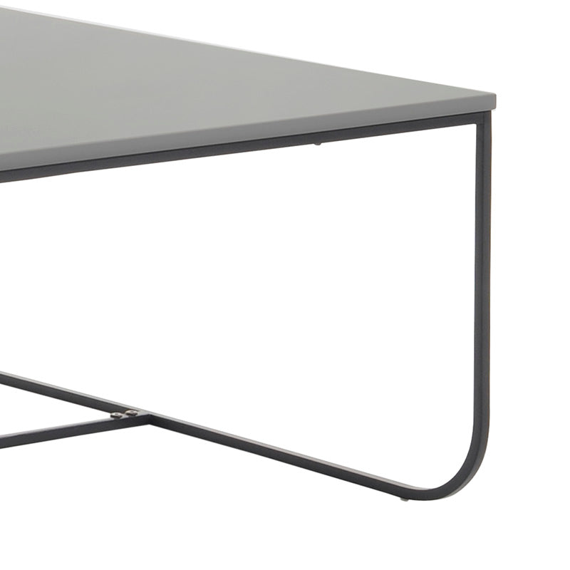 Modern MARIT Coffee Table 90cm - Grey Wood Top with Black Metal Frame for Living Room, Lounge & Office