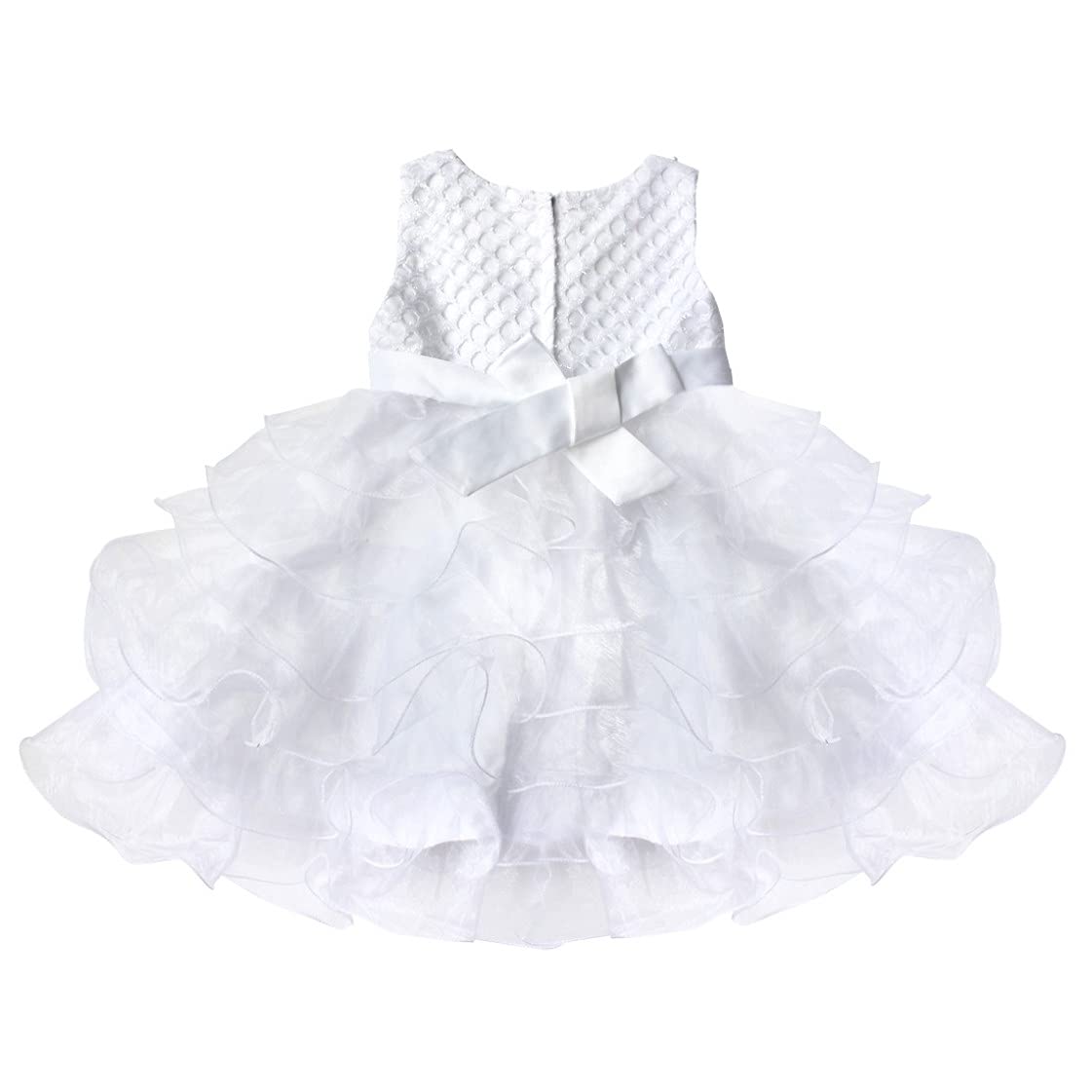 FEESHOW Baby Girls Ruffle Flower Christening Dress - Elegant Baptism Gown for Wedding, Party & Birthday Celebrations - Perfect for Special Occasions, Photo Shoots & First Communion