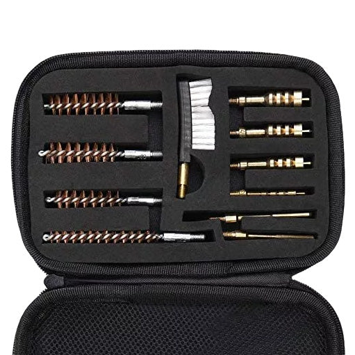 Premium Gun Cleaning Kit for .40 .45 .22 .38 & 9mm Caliber - Bore Brush, Brass Jags & Adapter for Rifle & Pistol Maintenance - Compact Travel Case Included - Perfect for Range, Hunting & Home Firearm Care