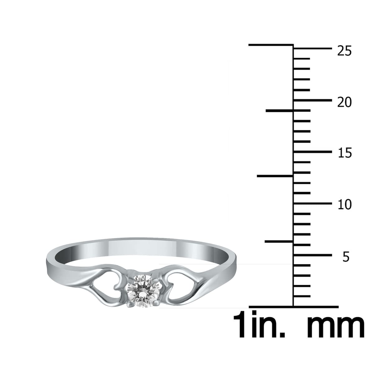 1/10 Carat TW AGS Certified Diamond Heart Promise Ring in 10K White Gold - Perfect for Anniversaries, Engagements & Romantic Gifts