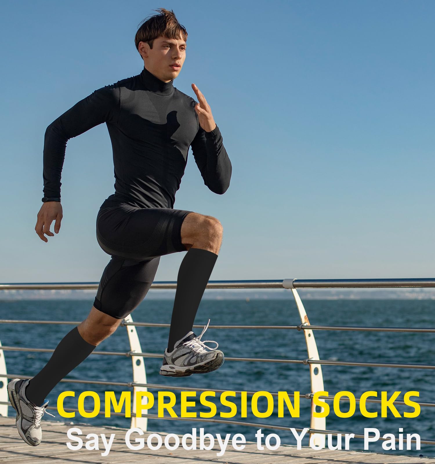 Best Compression Socks for Women & Men - 15-20 mmHg Support for Nurses, Running, Hiking & Travel (4 Pairs) - Improve Blood Circulation & Reduce Swelling for Long Work Shifts, Sports & Airplane Flights