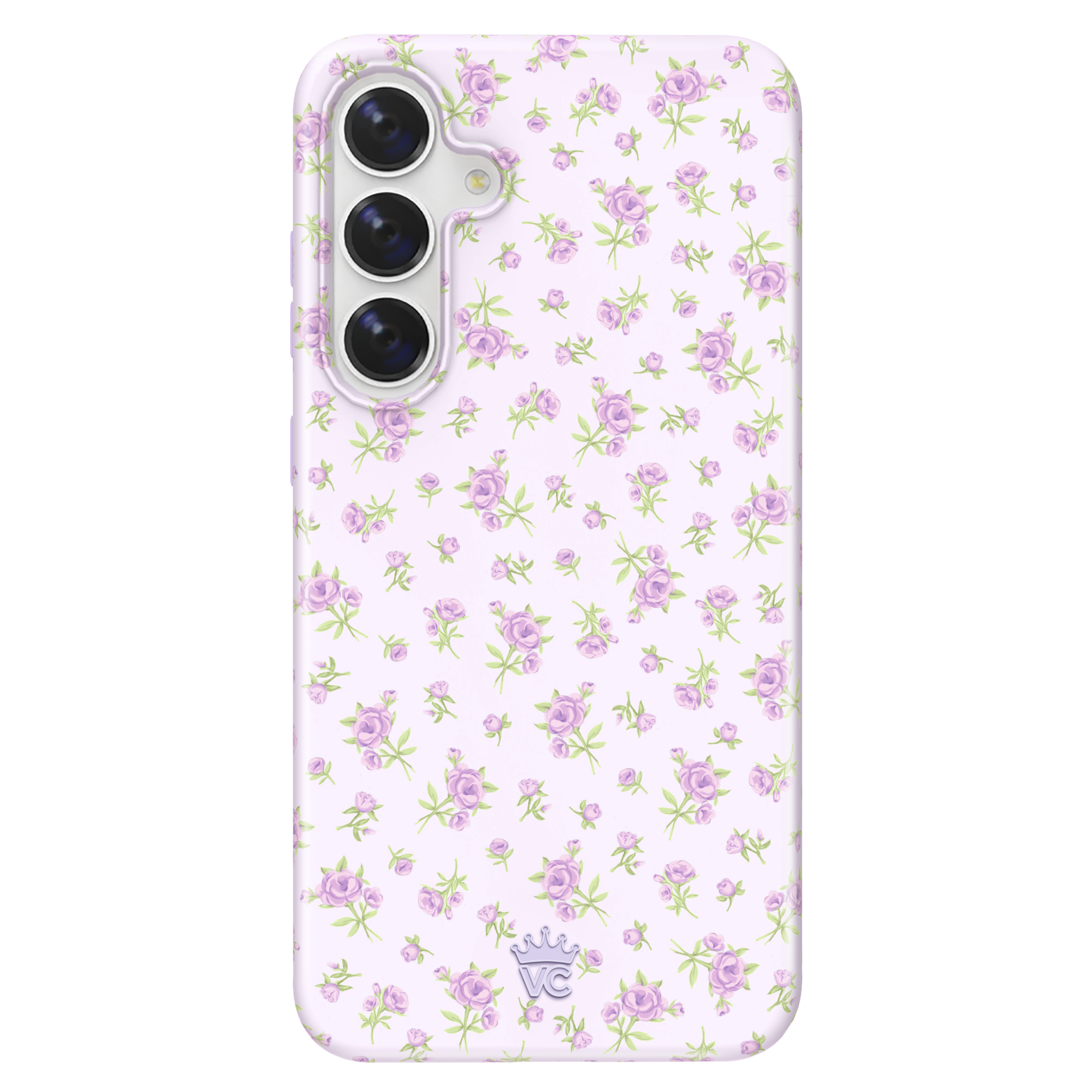 Elegant Lilac Floral Samsung Phone Case - Slim Protective Cover for Galaxy S21/S22/S23 - Perfect for Daily Use, Work & Travel