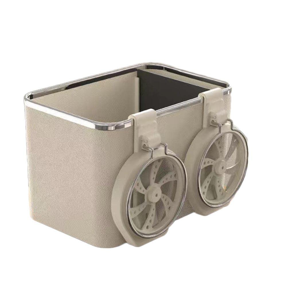 Multifunctional Car Console Organizer with Cup Holder & Storage Box - Armrest Organizer for Drinks, Phone, Tissues & DIY Accessories (Beige) - Perfect for Road Trips, Commuting & Family Travel