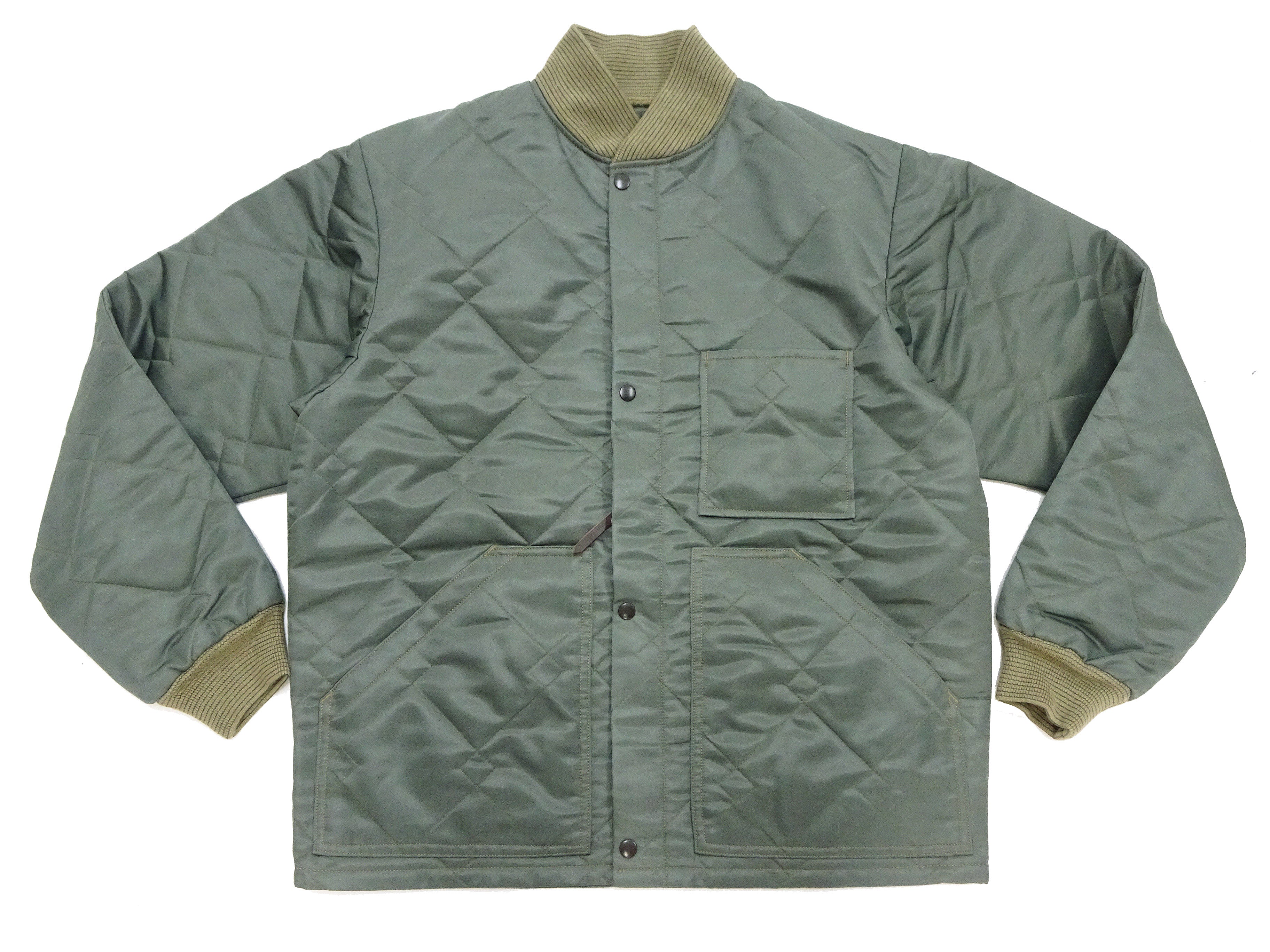Buzz Rickson Men's Lightweight Nylon Quilted Jacket - CWU 9/P Liner Style Casual Bomber - Sage Green BR15327 | Perfect for Outdoor Adventures & Urban Streetwear