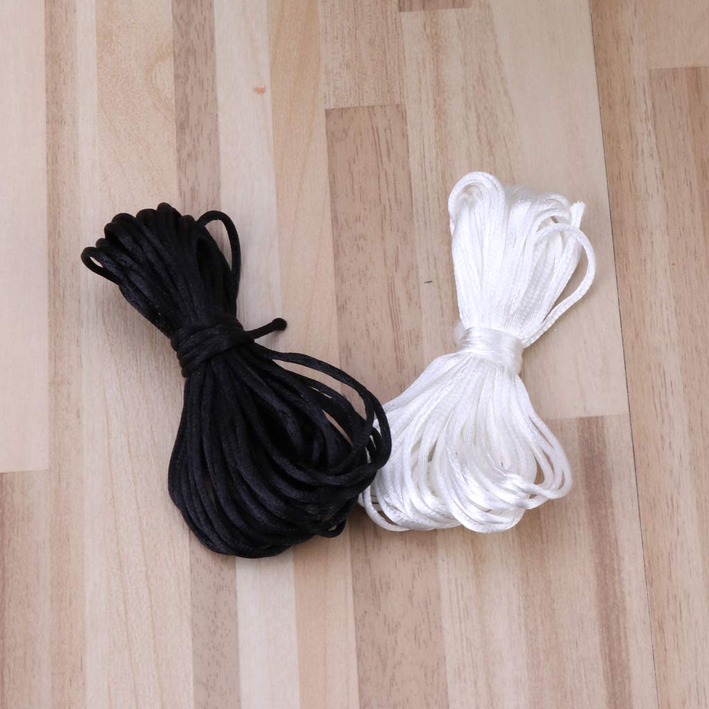 Kimnny Satin Nylon Cord - 5M 1.5mm White Baby Teething Necklace Making Supplies for Moms | Safe Chewable Teether Accessories for Infants & Toddlers | DIY Pacifier Clips & Sensory Toys