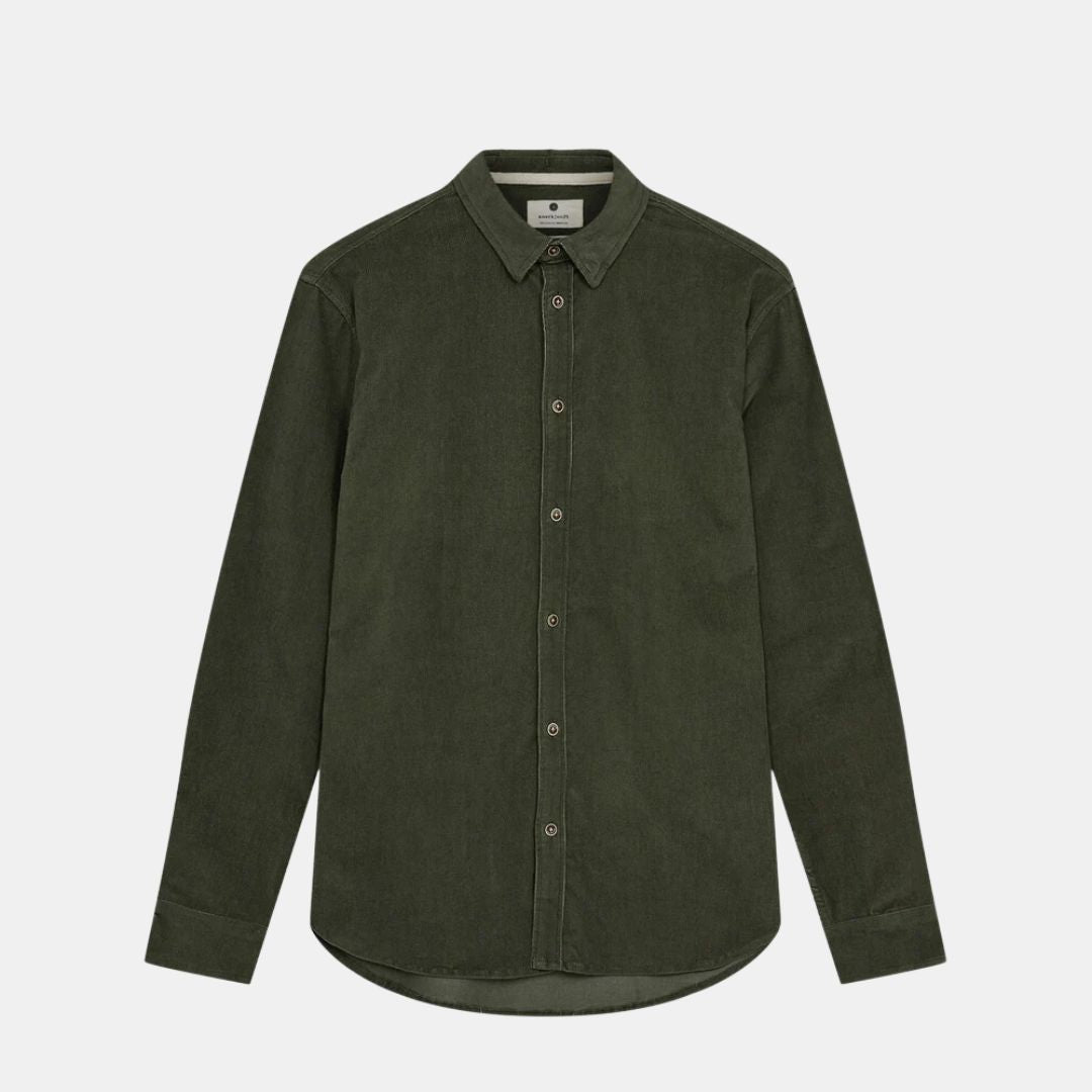 Akleif Solid Cord Shirt for Men - Comfortable Cotton Button Down Casual Shirt for Office, Travel & Everyday Wear