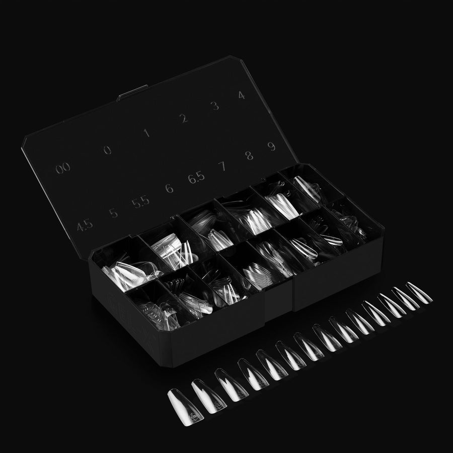 Apres Gel X Tips 2.0 - 600 Pcs Natural Coffin Long Nail Extensions for Salon & DIY Manicure at Home