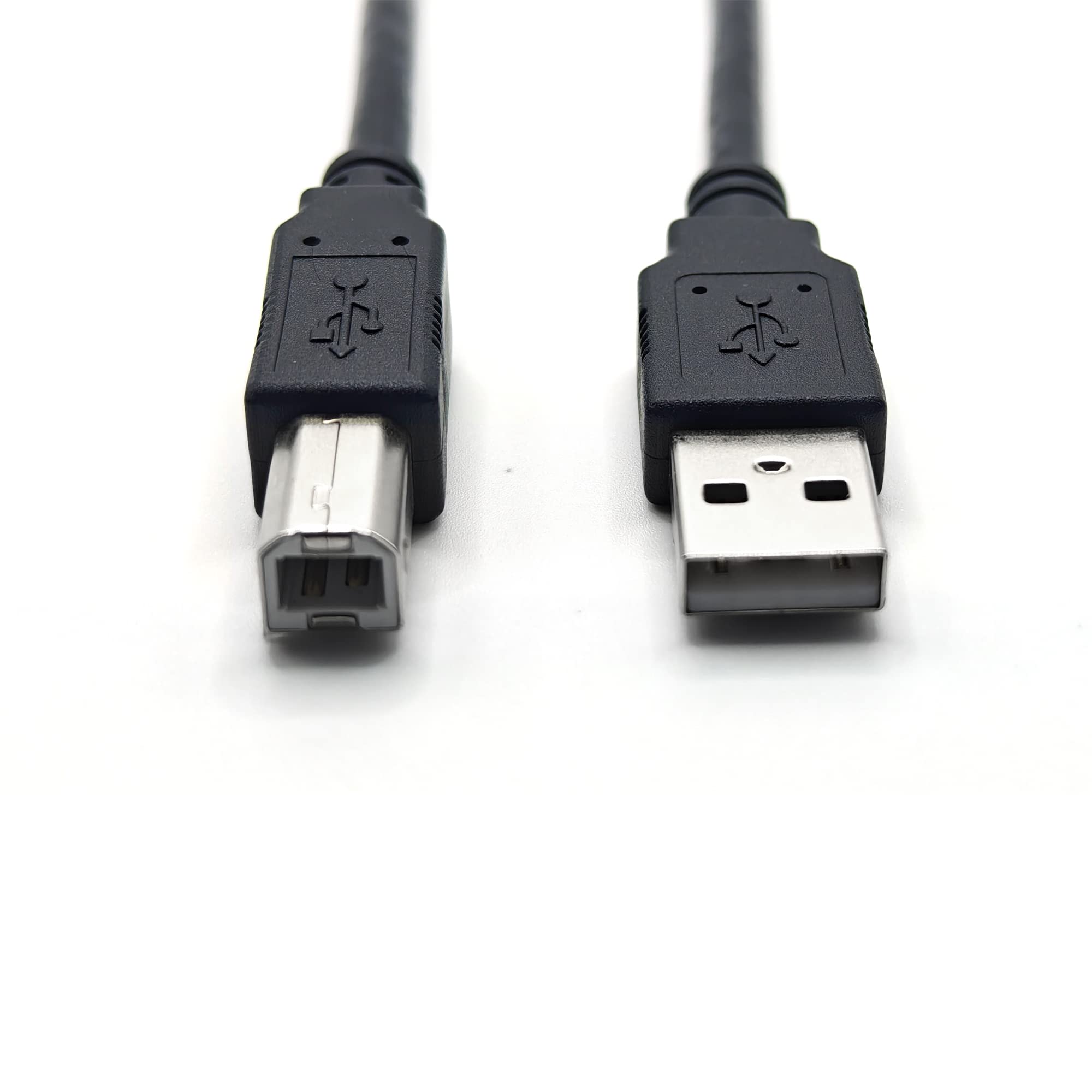 Delca USB 2.0 Printer Cable 5.3 Feet (1.6 Meters) - High Speed A to B Cord for Canon, Brother, Epson, Samsung, HP, Dell Printers - Durable Black Computer Cable for Home & Office Use