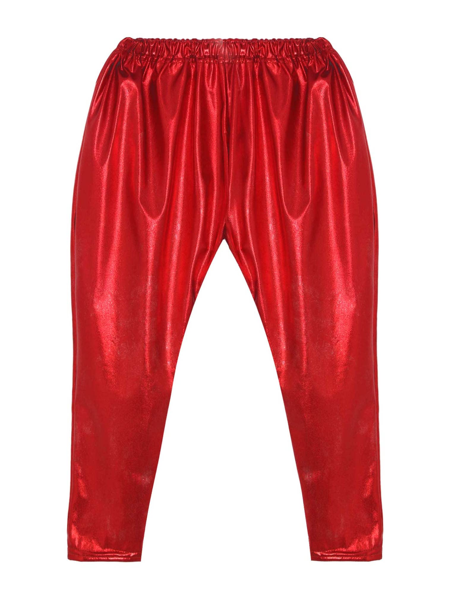 EasyForever Shiny Metallic Dance Pants for Girls & Boys - Stretchy Harem Tights for Jazz, Hip Hop, Latin & Ballet - Perfect for Dance Classes, Performances & Costumes