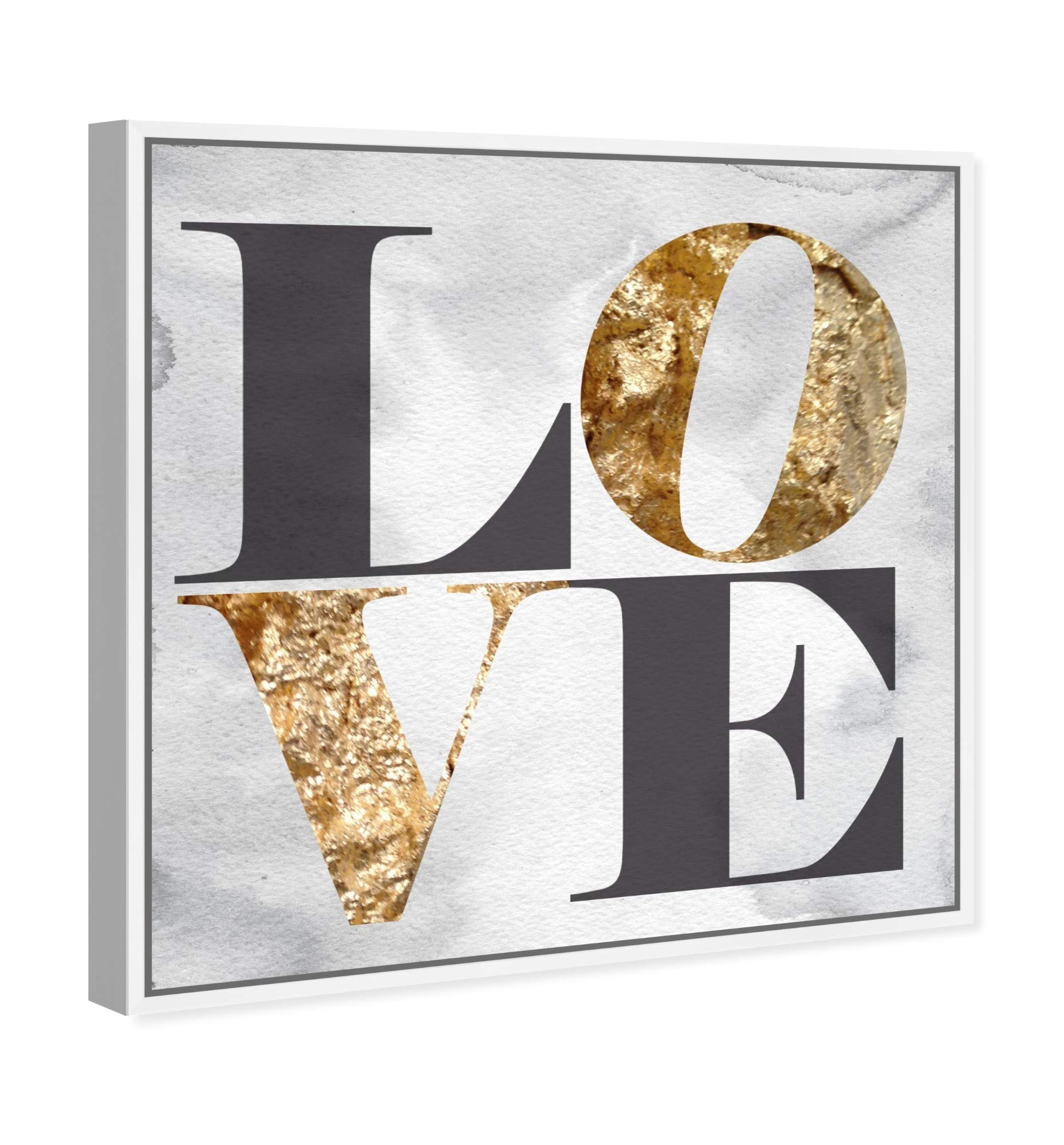Build Stone Love Quote Framed Wall Art - 16x16 Inch Typography Canvas Print for Home Decor | Motivational Office & Living Room Wall Art by Oliver Gal Artist Co.