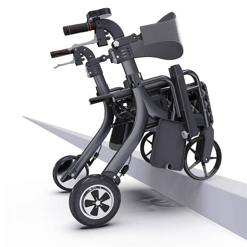 ALTAY 4-Wheel Rollator Walker for Seniors & Adults - Lightweight Folding Mobility Aid with Seat, Backrest & Basket - Ideal for Indoor & Outdoor Use, Shopping, Travel & Recovery