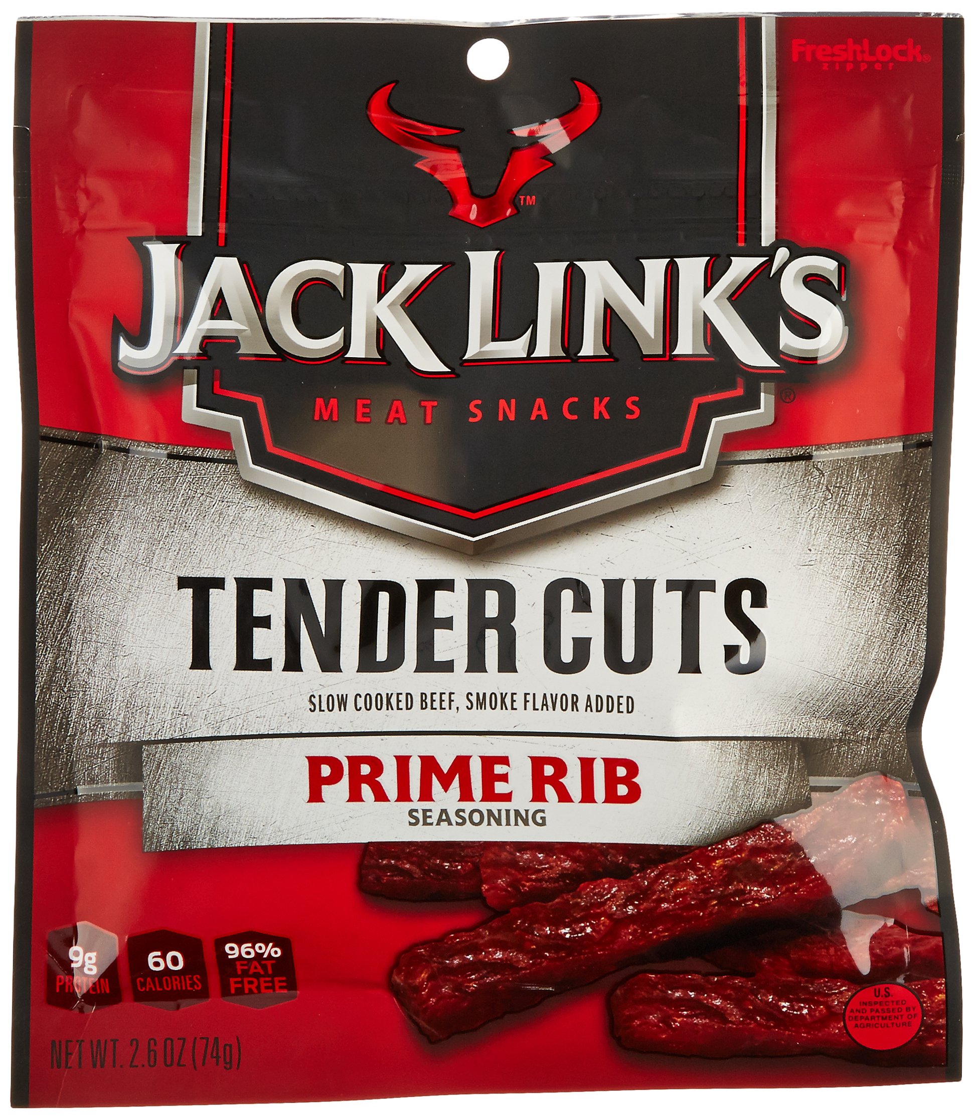 Jack Link's Tender Cuts Prime Rib Beef Jerky - 2.6 Oz (Pack of 4) | High Protein Meat Snacks for Hiking, Camping & Road Trips | Gluten Free & Keto Friendly