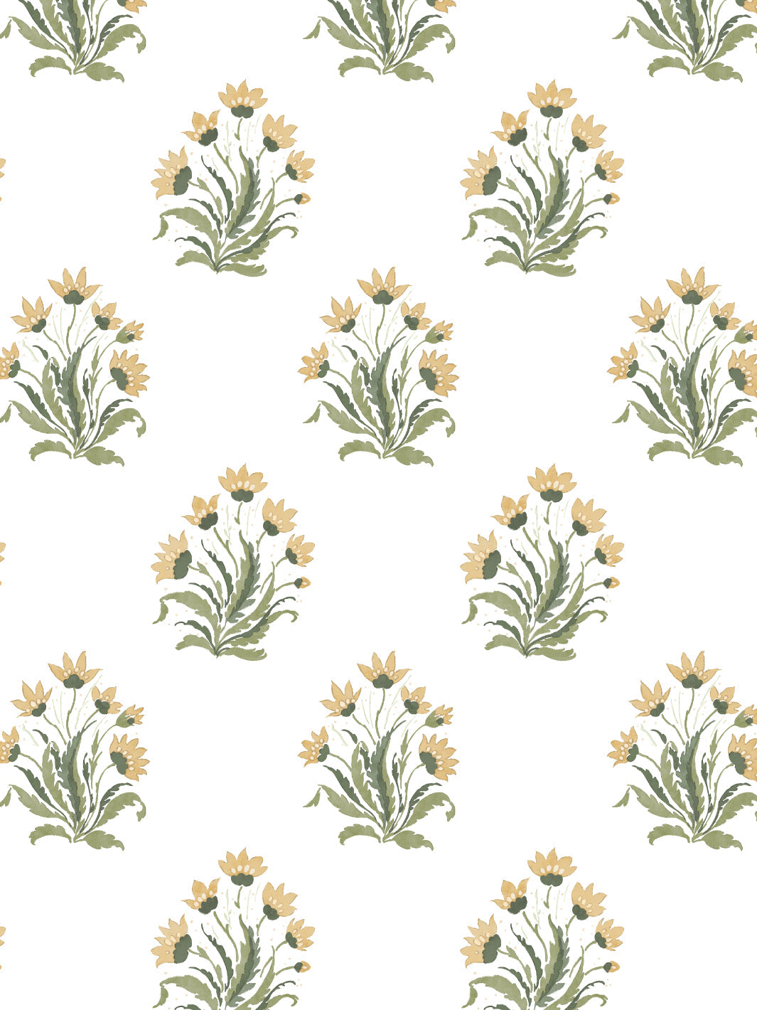 Nathan Turner Hillhouse Block Print Small Wallpaper - Gold Green Design for Living Room, Bedroom & Home Decor