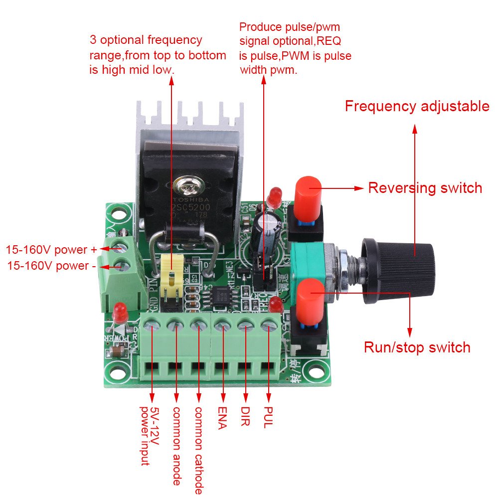 Stepper Motor Controller PWM Pulse Signal Generator Regulator Board - High Precision Motor Speed Control for 3D Printers, CNC Machines & Robotics Projects