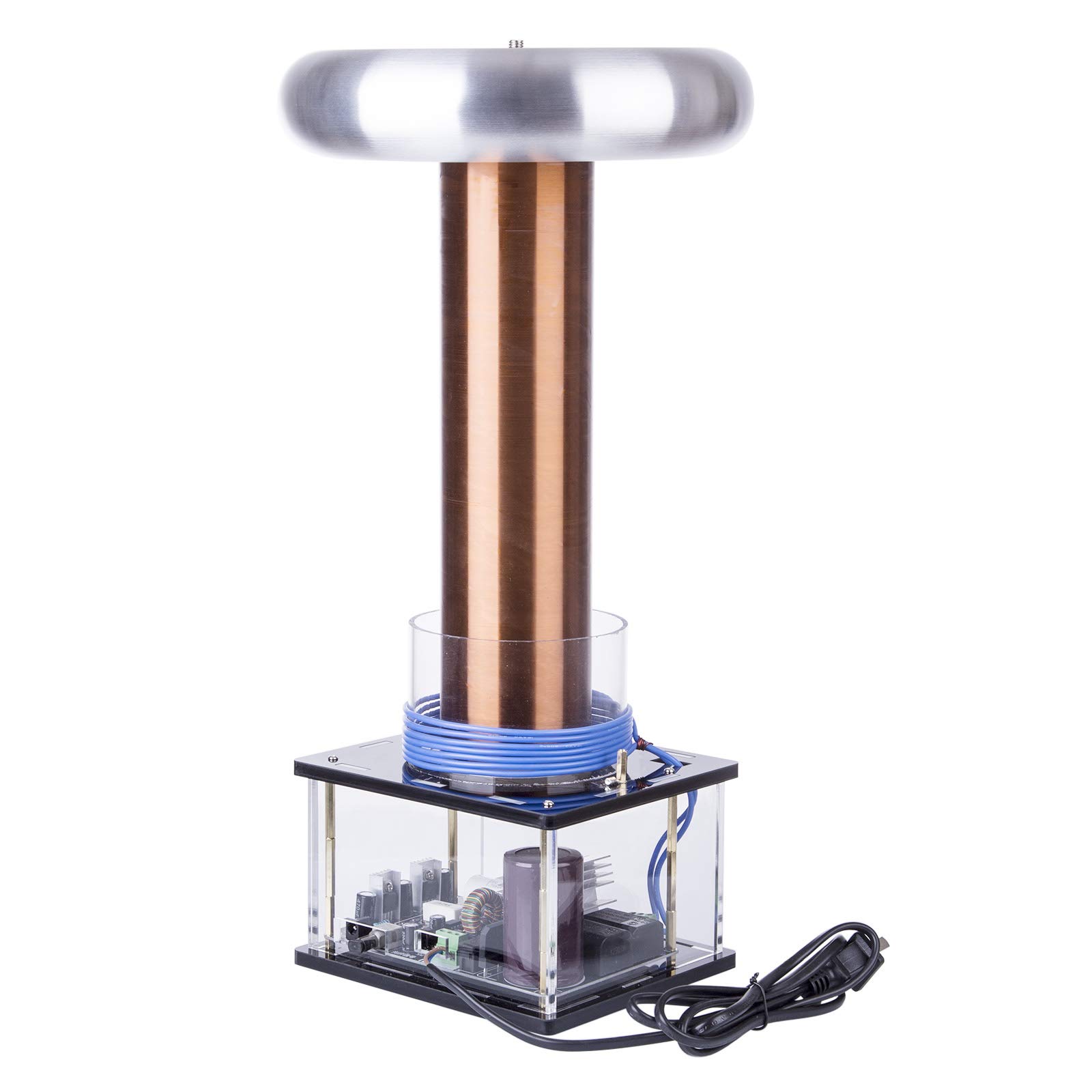 Yamix Large Tesla Coil - Arc Music Plasma Speaker, Wireless Power Transmission Science Kit for Physics Experiments & STEM Education - Perfect for Classroom Demonstrations & Science Fair Projects