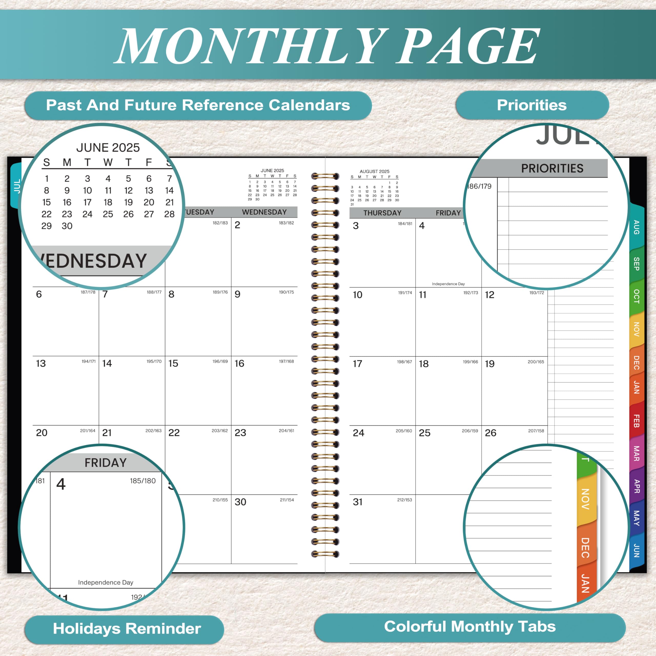 2025-2026 Weekly & Daily Planner - July 2025 to June 2026 Appointment Book with Hourly Scheduling, 9