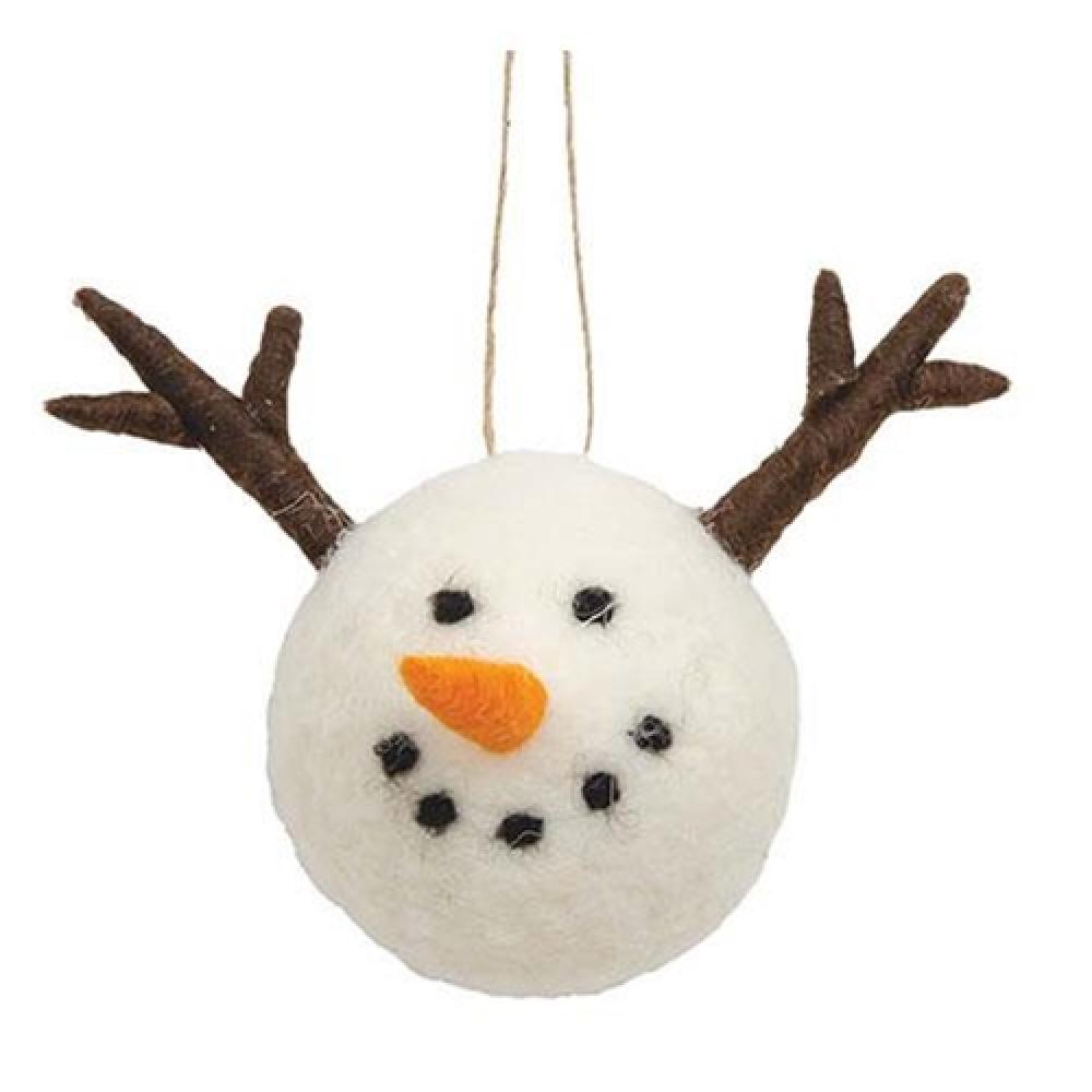Handmade Felted Wool Christmas Ornament Set - Snowman & Reindeer Holiday Decor for Tree, Gift, and Festive Home Decoration