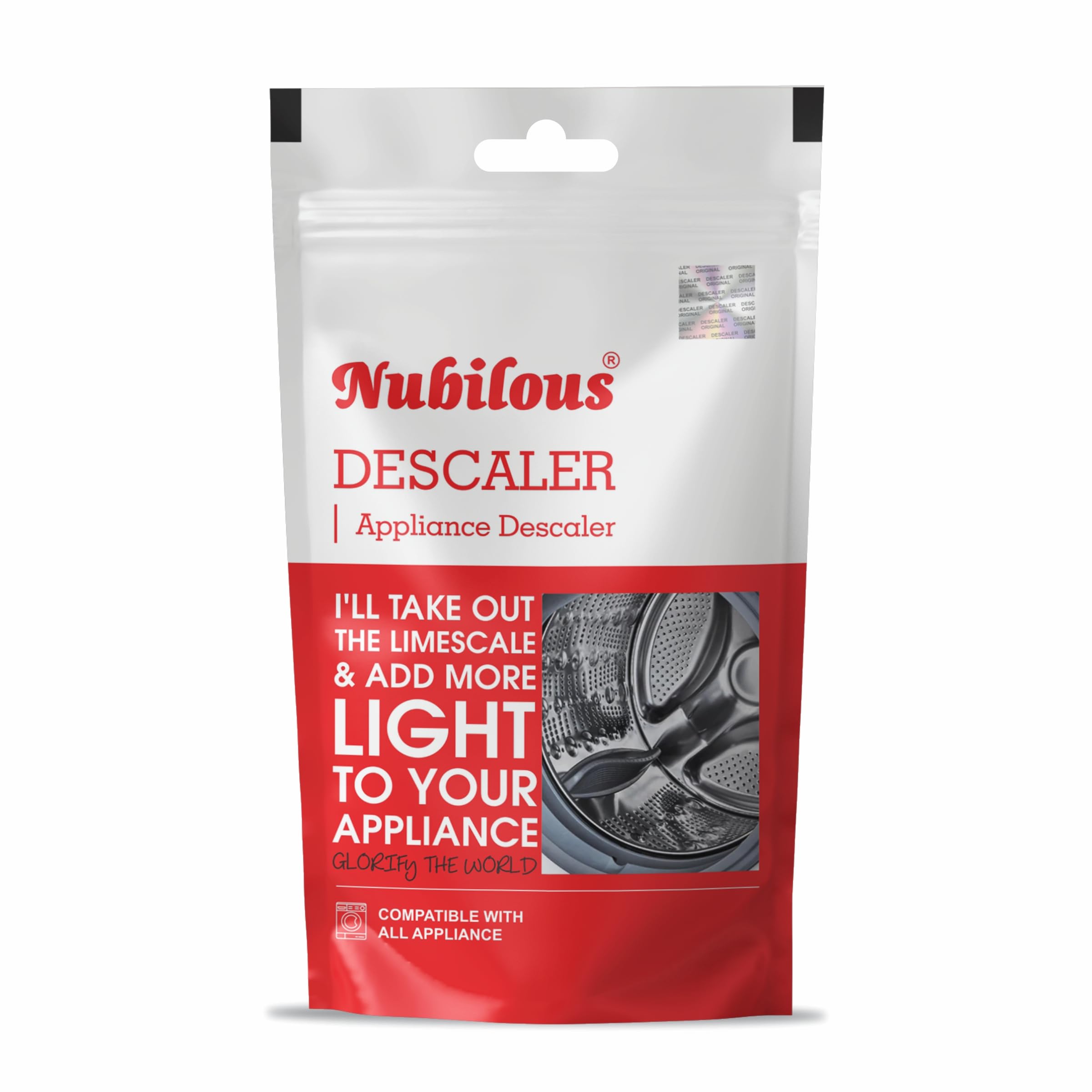 Nubilous Washing Machine Cleaner & Descaler - 100g Powder for Front Load & Top Load Washers - Removes Odor, Limescale & Buildup - Ideal for Laundry, Home & Apartment Use