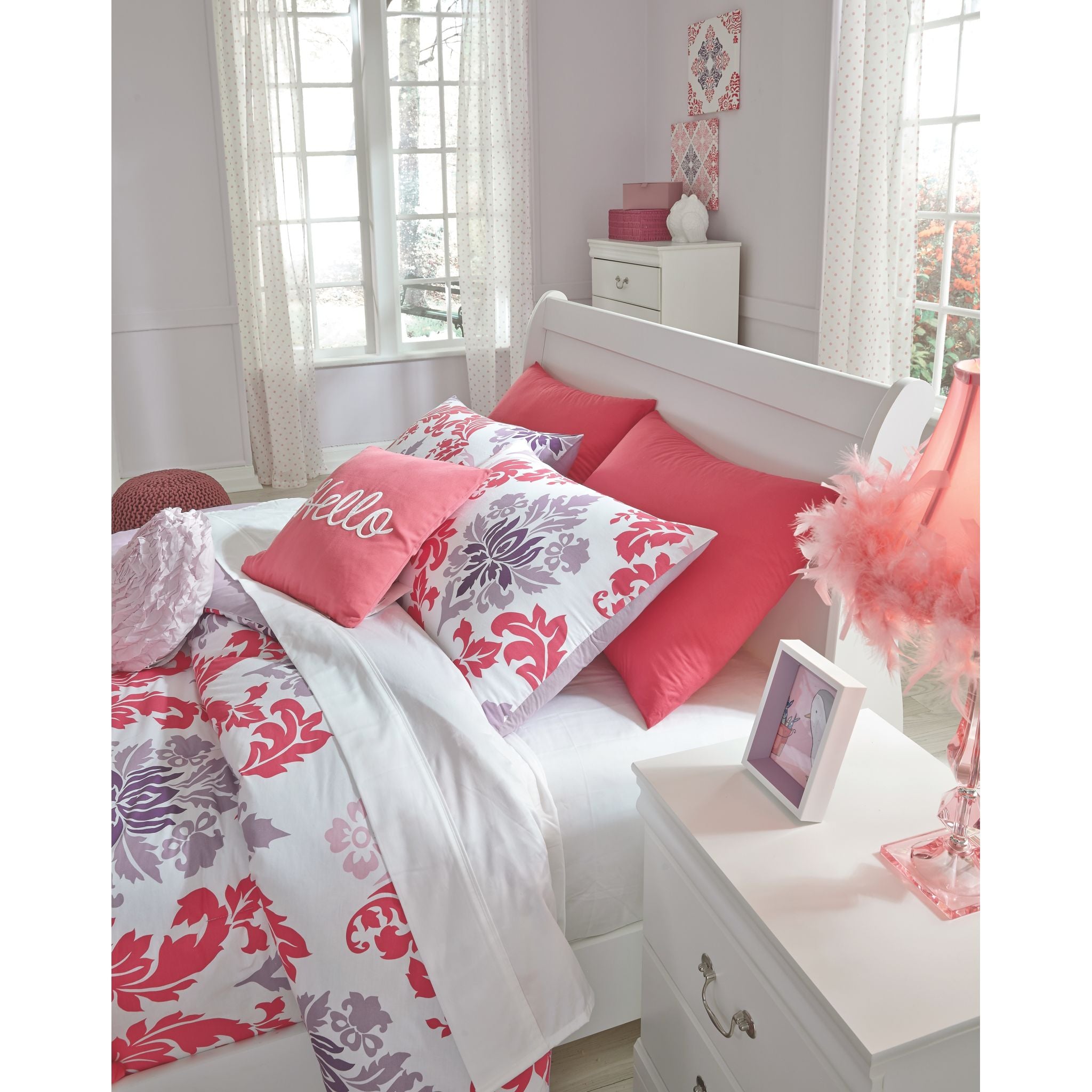 Anarasia White Sleigh Headboard - Queen Size Upholstered Bed Frame Headboard for Bedroom - Perfect for Modern, Farmhouse & Traditional Home Decor